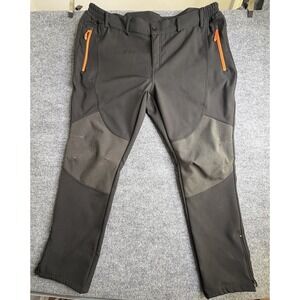 Gash Hao Mens Outdoor Hiking Pants Size 44x32 Black Orange Zippers Fleece-Lined